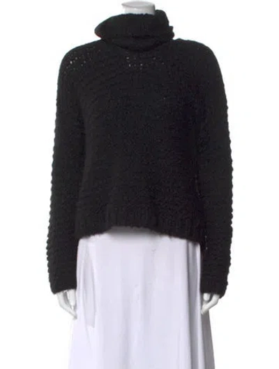 Pre-owned Apiece Apart Alpaca Turtleneck Sweater In Black