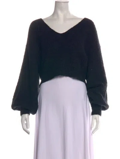 Pre-owned Apiece Apart Alpaca V-neck Sweater In Black