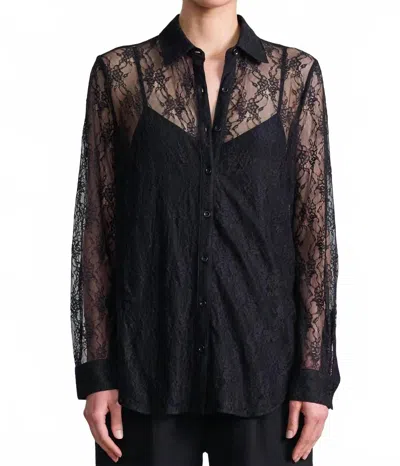 Apiece Apart Alva Button Up Top In Black