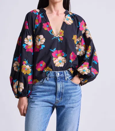 Apiece Apart Anfa Shirred Top In Floating Floral In Multi