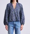 Apiece Apart Anfa Shirred Top In Gia Ditsy In Blue