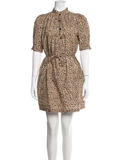 Pre-owned Apiece Apart Animal Print Mini Dress In Neutral
