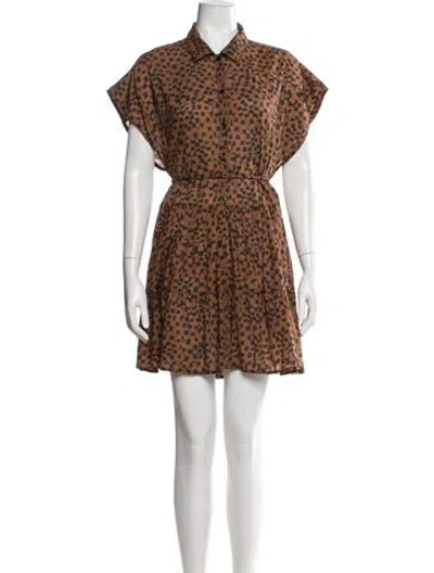 Pre-owned Apiece Apart Animal Print Mini Dress W/ Tags In Brown