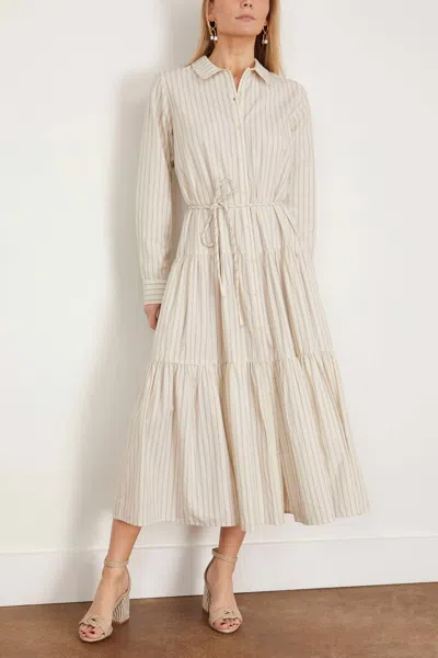 Apiece Apart Anna Maxi Dress In Pina Stripes Cream/ Navy In Neutral