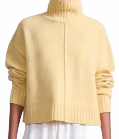 Apiece Apart Ari Cropped Turtle Neck Top In Straw In Yellow