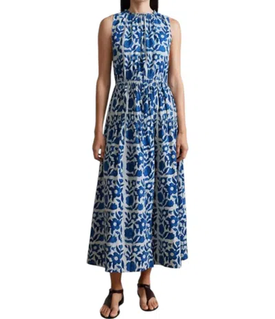 Apiece Apart Arte Tank Dress In Batik Floral Indigo In Blue