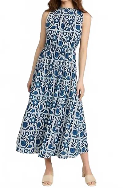 Apiece Apart Arte Tank Dress In Batik Floral Indigo In Multi
