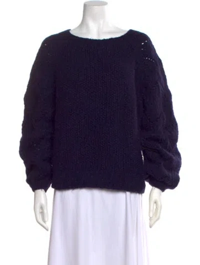 Pre-owned Apiece Apart Baby Alpaca Crew Neck Sweater In Purple
