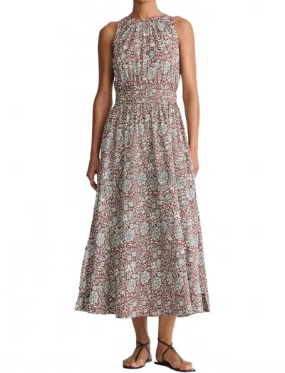 Apiece Apart Bali Tank Dress In Clay Floral In Brown