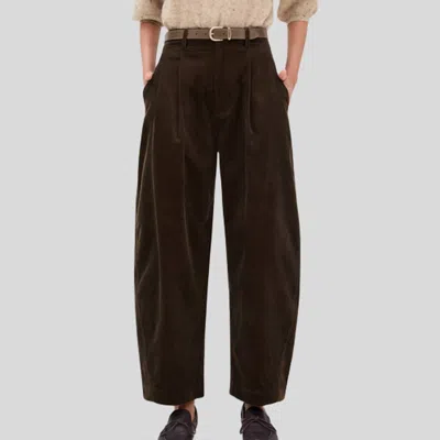Apiece Apart Bari Corduroy Crop Trouser In Carob In Brown