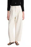 Apiece Apart Bari Crop Trouser In Cream In White