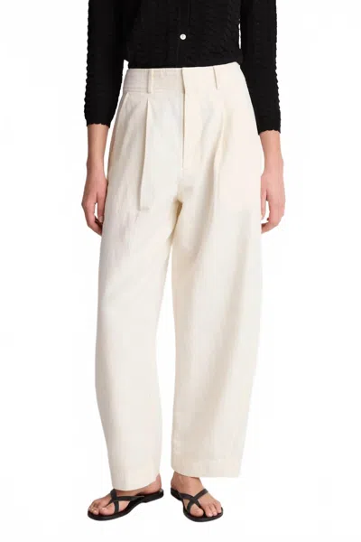 Apiece Apart Bari Crop Trouser In Cream In White
