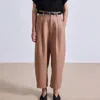 Apiece Apart Bari Crop Trouser In Deep Khaki