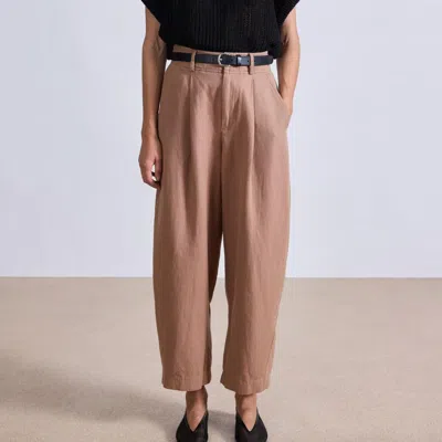 Apiece Apart Bari Crop Trouser In Deep Khaki
