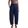 Apiece Apart Bari Crop Trouser In Indigo Linen In Blue