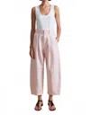 Apiece Apart Bari Crop Trouser In Rosa Linen In Pink