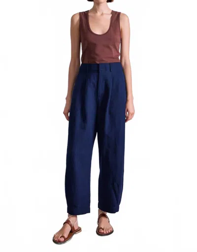 Apiece Apart Bari Cropped Trouser In Indigo In Blue