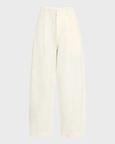 Apiece Apart Bari Cropped Wide-leg Pants In White