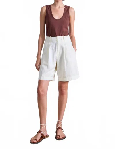 Apiece Apart Bari Midi High Waist Short In Cream In Neutral