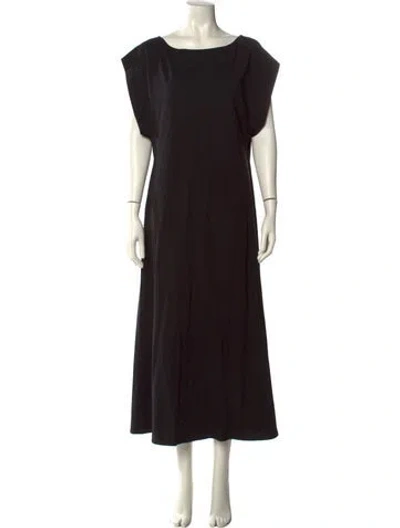 Pre-owned Apiece Apart Bateau Neckline Long Dress In Black