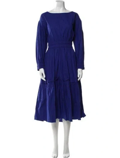Pre-owned Apiece Apart Bateau Neckline Long Dress In Blue