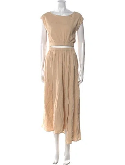 Pre-owned Apiece Apart Bateau Neckline Long Dress In Neutral