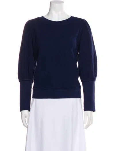 Pre-owned Apiece Apart Bateau Neckline Long Sleeve Sweatshirt In Blue