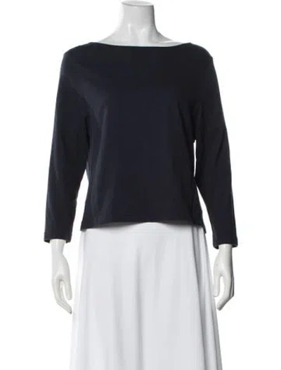 Pre-owned Apiece Apart Bateau Neckline Long Sleeve Top In Blue