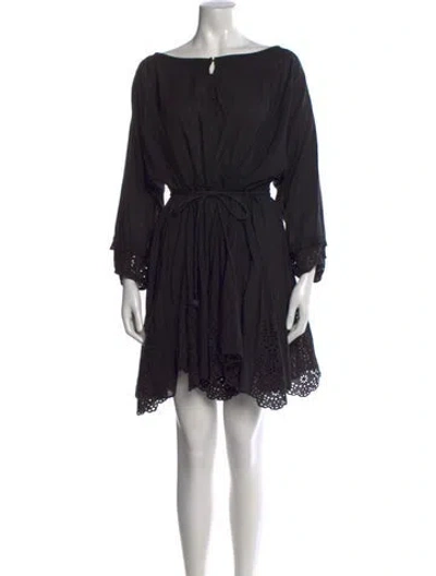 Pre-owned Apiece Apart Bateau Neckline Mini Dress In Black