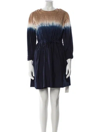 Pre-owned Apiece Apart Bateau Neckline Mini Dress In Blue