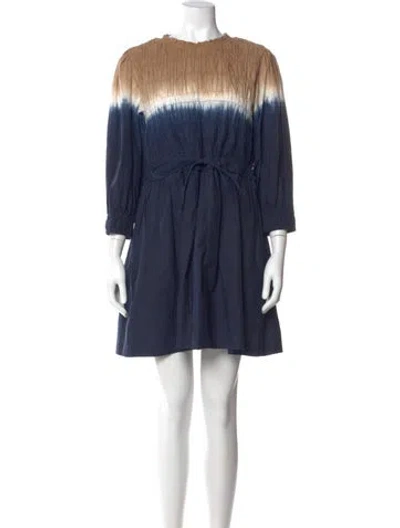 Pre-owned Apiece Apart Bateau Neckline Mini Dress In Blue