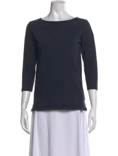 Pre-owned Apiece Apart Bateau Neckline Three-quarter Sleeve Top In Blue