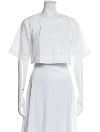 Pre-owned Apiece Apart Bateau Neckline Three-quarter Sleeve Top In White