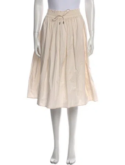 Pre-owned Apiece Apart Beaded Accents Knee-length Skirt In Neutral