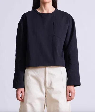 Apiece Apart Boxy Tee In Black In Metallic