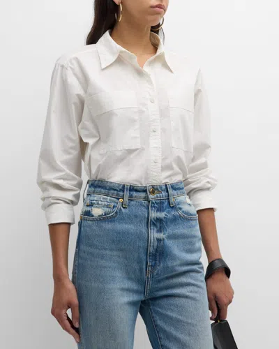 Apiece Apart Button-down Organic Cotton Shirt In Cream