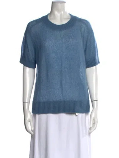 Pre-owned Apiece Apart Cashmere Crew Neck Sweater In Blue