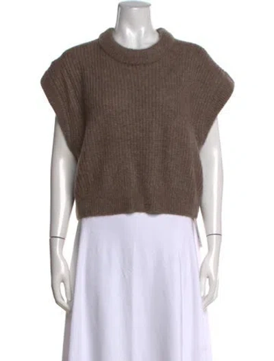 Pre-owned Apiece Apart Cashmere Mock Neck Sweater In Brown