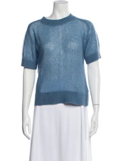 Pre-owned Apiece Apart Cashmere Mock Neck Sweater W/ Tags In Blue