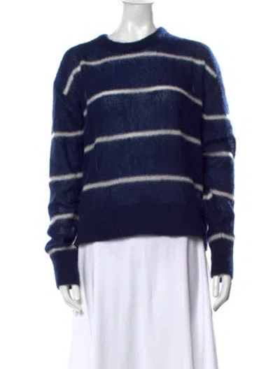 Pre-owned Apiece Apart Cashmere Striped Sweater In Blue