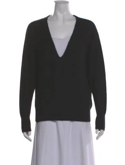 Pre-owned Apiece Apart Cashmere V-neck Sweater In Black