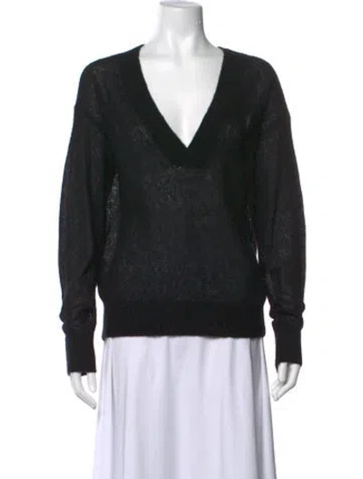 Pre-owned Apiece Apart Cashmere V-neck Sweater In Black