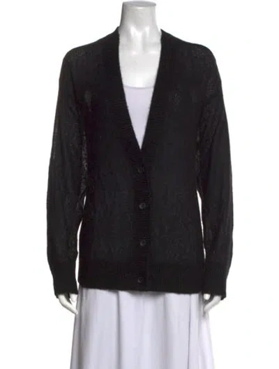 Pre-owned Apiece Apart Cashmere V-neck Sweater In Black