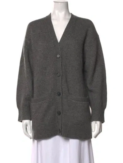 Pre-owned Apiece Apart Cashmere V-neck Sweater In Grey