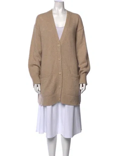 Pre-owned Apiece Apart Cashmere V-neck Sweater In Neutral