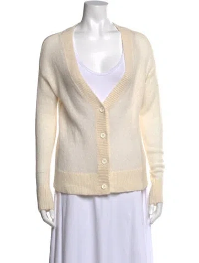 Pre-owned Apiece Apart Cashmere V-neck Sweater In Neutral