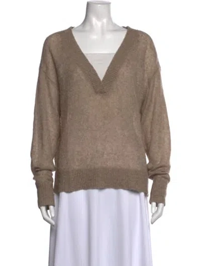 Pre-owned Apiece Apart Cashmere V-neck Sweater In Neutral