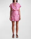 APIECE APART CATANIA FLORAL PRINT WRAP MINI DRESS
