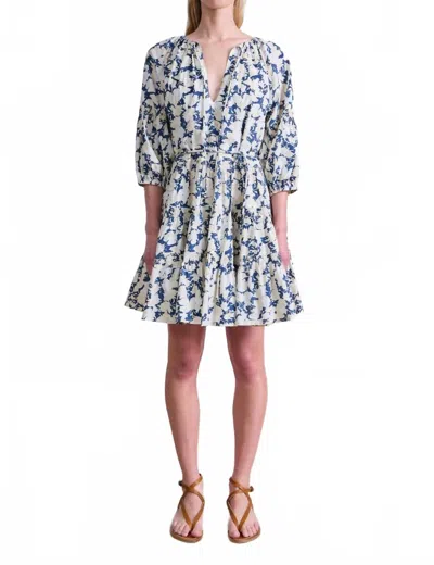 Apiece Apart Cefalu Mini Dress In Alina Floral Cream In Multi