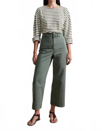 Apiece Apart Chino Merida Crop Pants In Thyme In Green